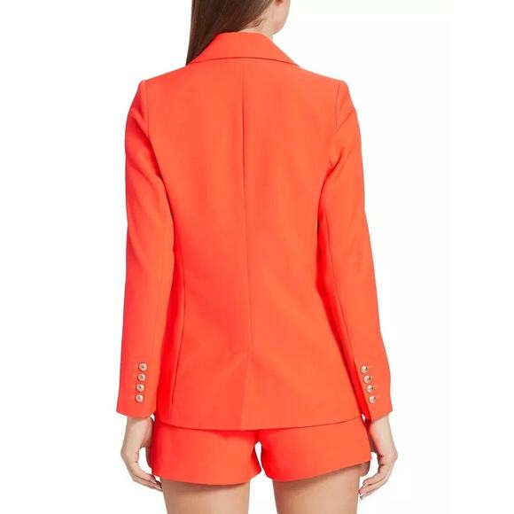 Generation Love Leighton Crepe Blazer Jacket Double Breasted Papaya Small NEW - Picture 2 of 11